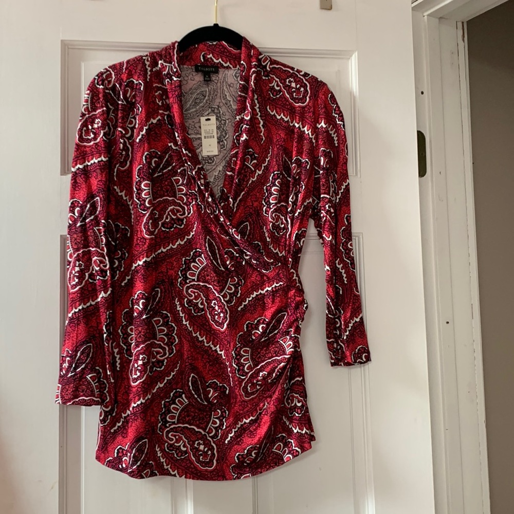 NWT-  Talbots wrap top. Size M
